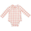Peter Pan Collar Bodysuit, Pink Gingham - Onesies - 1 - thumbnail