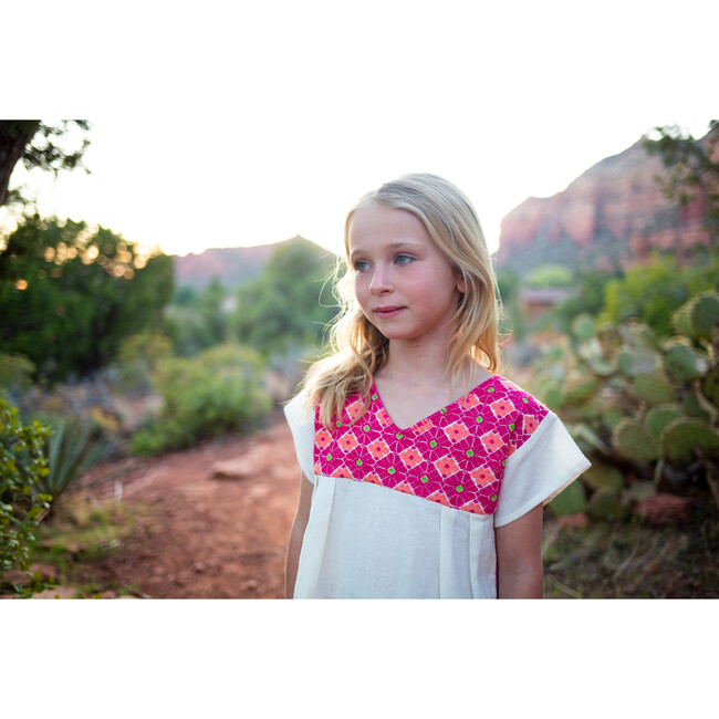 Hanalei Dress Girls, Hot Pink/Coral/Neon Green - Dresses - 3
