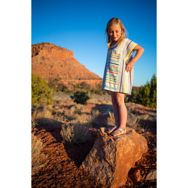 Kehei Dress Girls, Coral/Blue/Yellow Multi - Dresses - 3