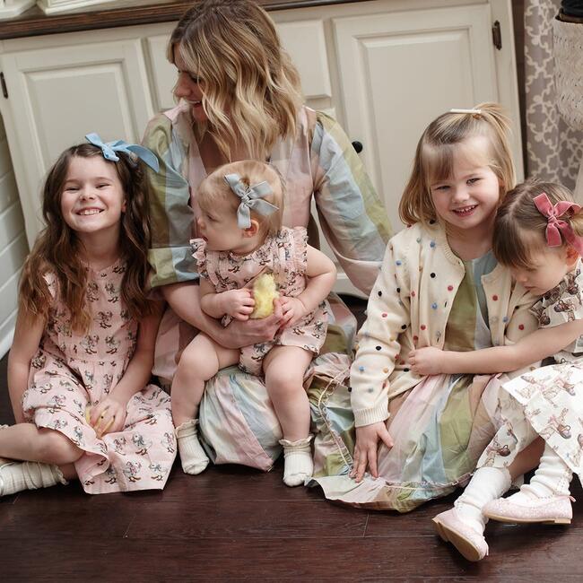 Spring Pj Set, Antique White Rabbits