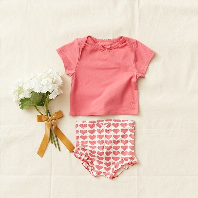 Organic Diaper Cover, Rapture Rose Hearts