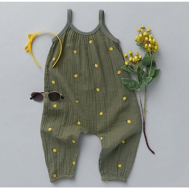 Kelby Jumper, Four Leaf Clover & Lemons Embroidery - Rompers - 4