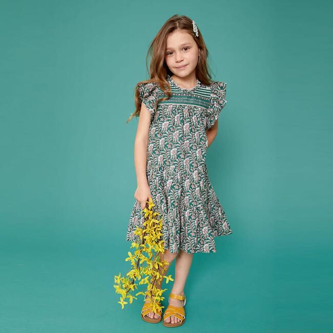 Kalani Dress, Evergreen Vine Floral - Pink Chicken Dresses | Maisonette