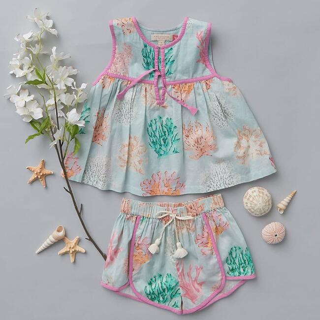 Jade Top, Multi Coral - Blouses - 3