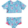 Cropped Rash Guard Set, Hawaiian Ocean Vine Floral - Rash Guards - 4