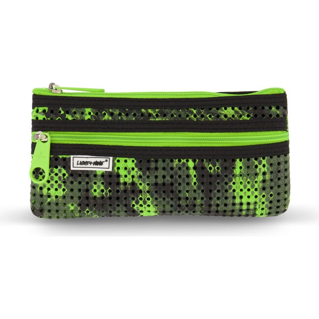 Flat Pencil Pouch, Olive Camo