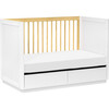 Bento 3-in-1 Convertible Storage Crib with Toddler Bed Conversion Kit, Natural/White - Cribs - 3