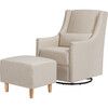 Toco Swivel Glider and Ottoman, Beige Eco-Performance Fabric - Nursery Chairs - 1 - thumbnail