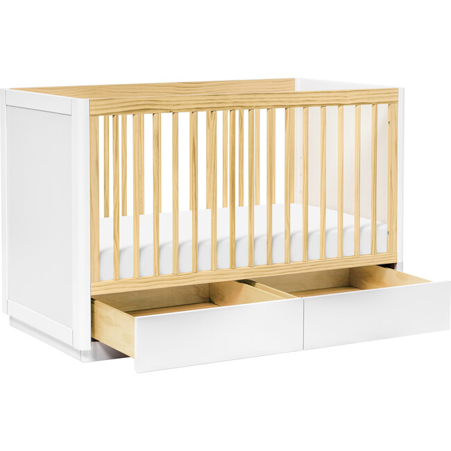 Bento 3-in-1 Convertible Storage Crib with Toddler Bed Conversion Kit, Natural/White - Cribs - 5