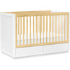 Bento 3-in-1 Convertible Storage Crib with Toddler Bed Conversion Kit, Natural/White - Cribs - 6