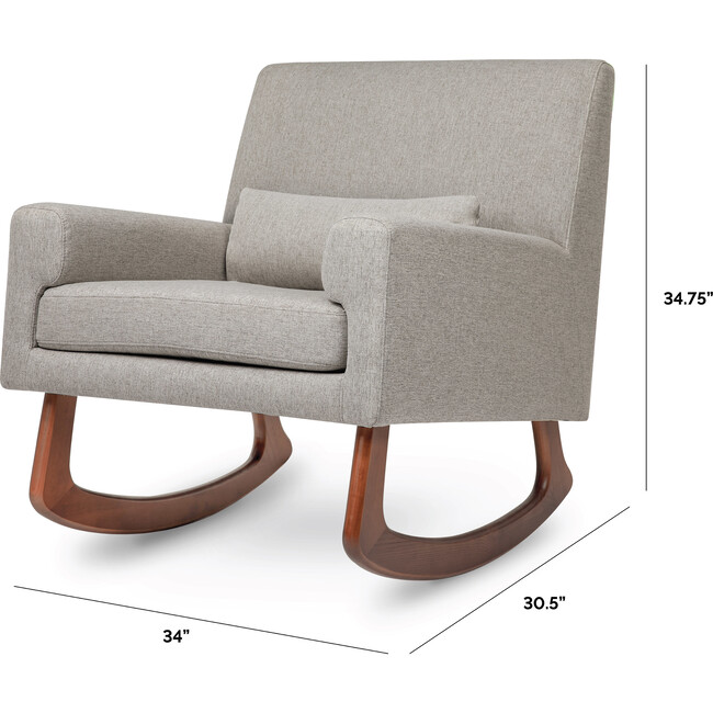 Sleepytime Rocker, Grey with Walnut Legs - Nursery Chairs - 4