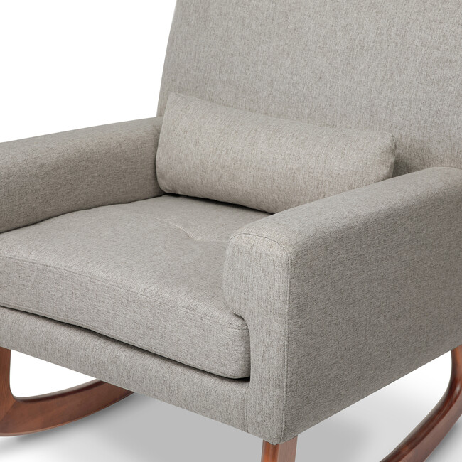 Sleepytime Rocker, Grey with Walnut Legs - Nursery Chairs - 6