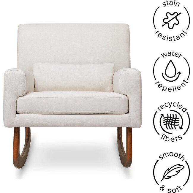 Sleepytime Rocker, Cream with Walnut Legs - Nursery Chairs - 2