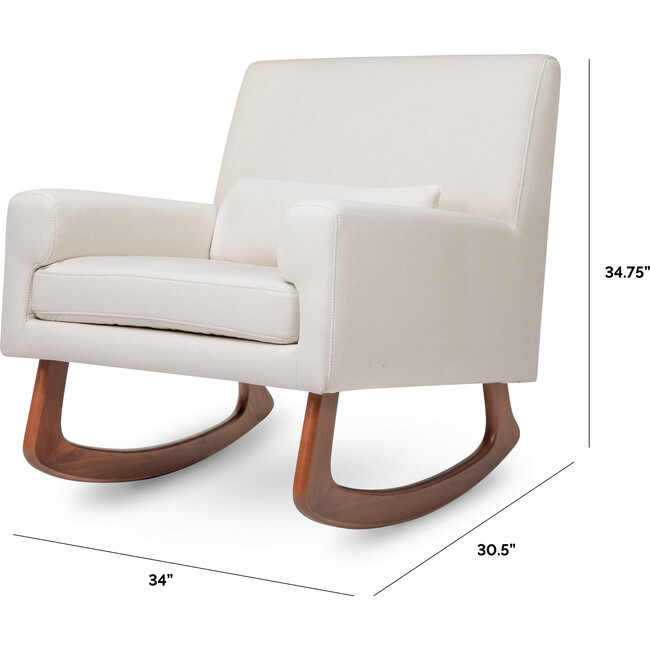 Sleepytime Rocker, Cream with Walnut Legs - Nursery Chairs - 4