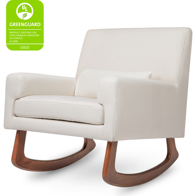 Sleepytime Rocker, Cream with Walnut Legs - Nursery Chairs - 5
