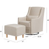 Toco Swivel Glider and Ottoman, Beige Eco-Performance Fabric - Nursery Chairs - 5