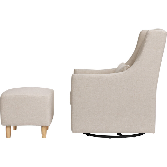 Toco Swivel Glider and Ottoman, Beige Eco-Performance Fabric - Nursery Chairs - 6