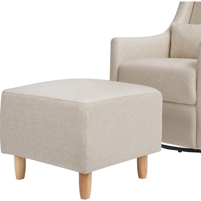 Toco Swivel Glider and Ottoman, Beige Eco-Performance Fabric - Nursery Chairs - 8