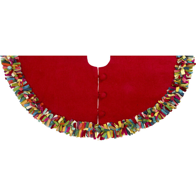 Festive Fringe Tree Skirt, Multicolor