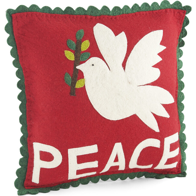 Hand Felted Wool Pillow, Dove of Peace - Accents - 1