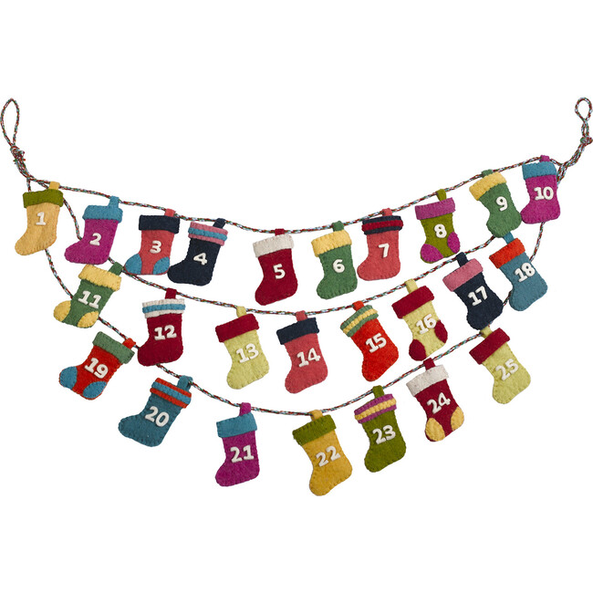 Little Stockings Advent Calendar Garland