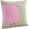 Handmade Pillow in Hand Felted Wool, Pink Elephant - Decorative Pillows - 4