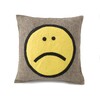 Hand Felted Wool Pillow, Happy Sad Face - Accents - 2