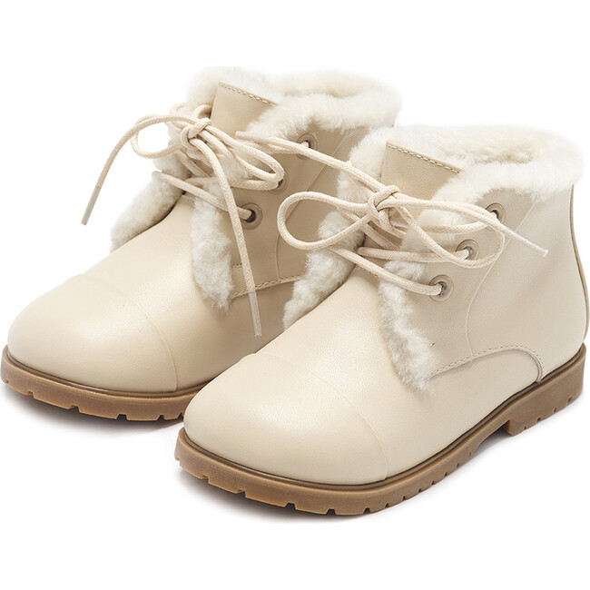 Zoey Leather Boots, Milk - Boots - 2
