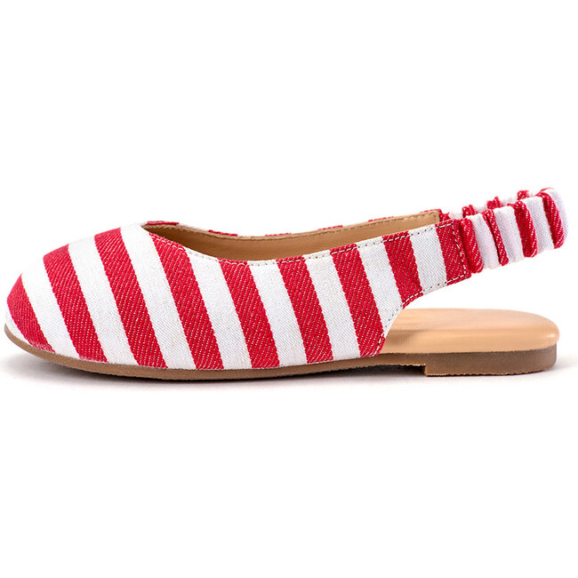 Matilda Canvas Slingback, Red Stripe - Flats - 1