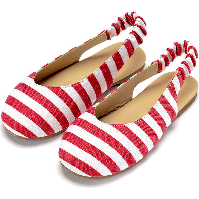 Matilda Canvas Slingback, Red Stripe - Flats - 2