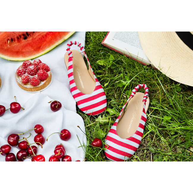 Matilda Canvas Slingback, Red Stripe - Flats - 3