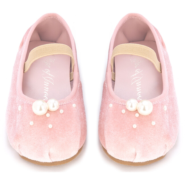Zelda Velvet Ballet Flats, Pink - Flats - 4