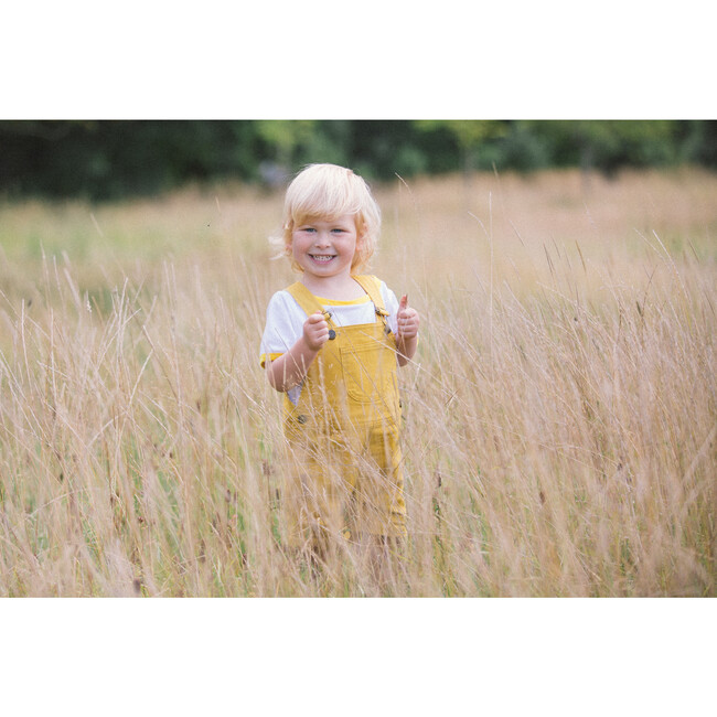 Yellow Denim Overall Shorts - Overalls - 4
