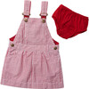 Red Seersucker Overall Dress - Overalls - 1 - thumbnail