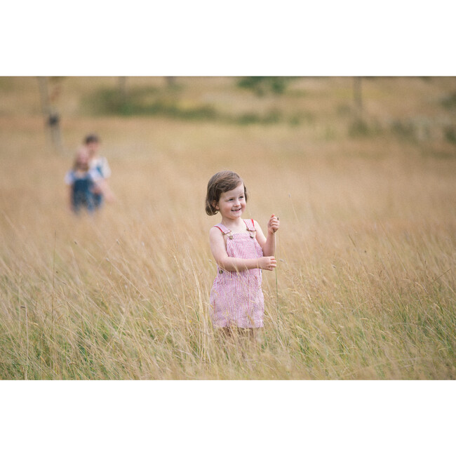 Red Seersucker Overall Dress - Overalls - 2