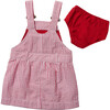 Red Seersucker Overall Dress - Overalls - 3