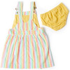 Rainbow Seersucker Overall Dress - Overalls - 5