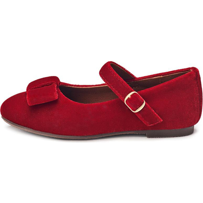 Ellen Bow Mary Jane, Red Velvet - Mary Janes - 1