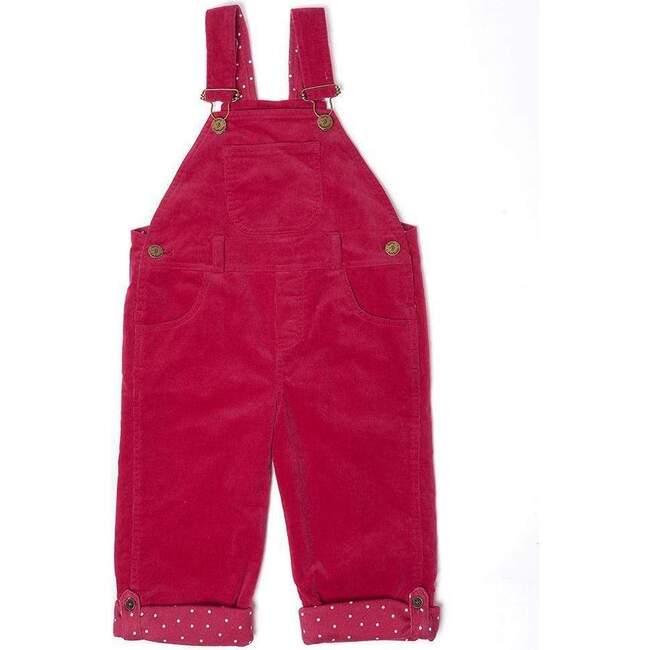 Corduroy Dungarees, Hot Pink - Overalls - 1