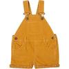 Corduory Short Dungarees, Yellow - Overalls - 1 - thumbnail