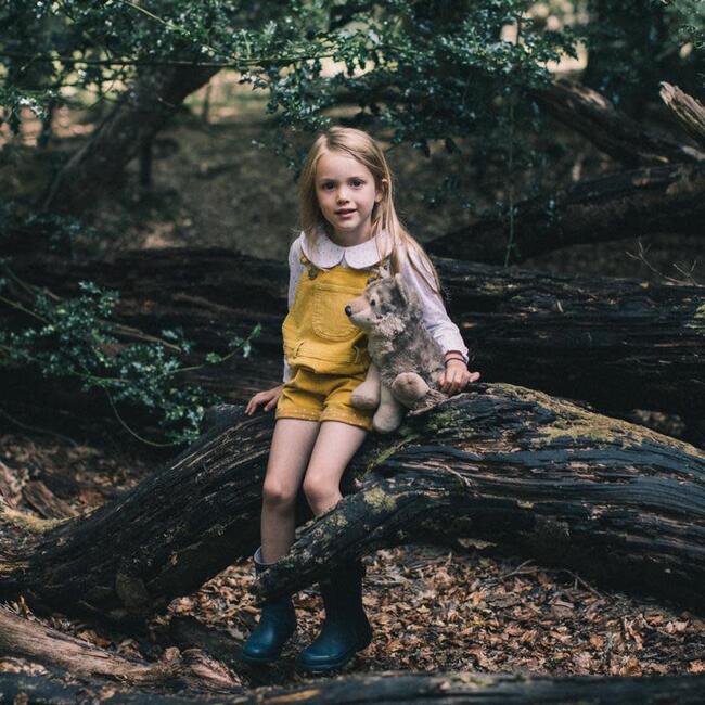 Corduory Short Dungarees, Yellow - Overalls - 2