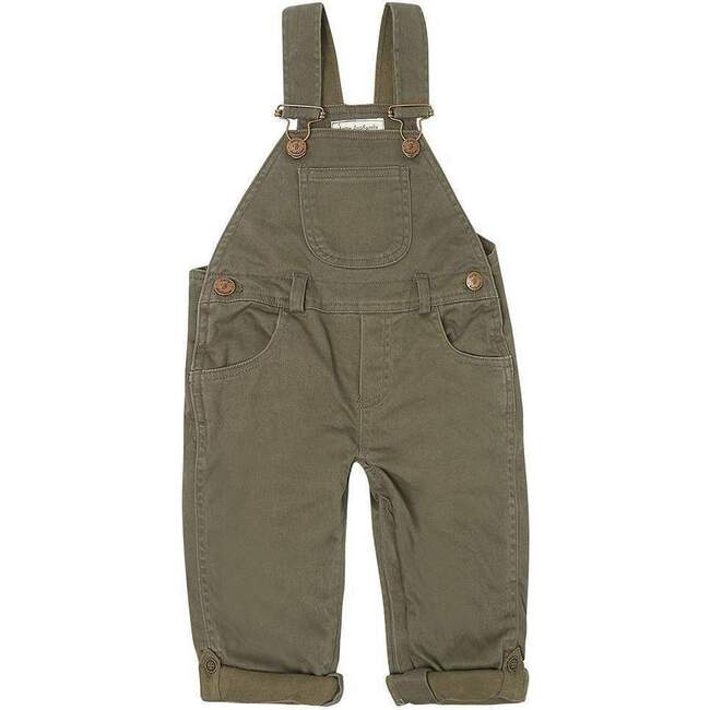 Denim Dungarees, Olive Green - Overalls - 1