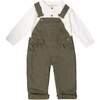 Denim Dungarees, Olive Green - Overalls - 2