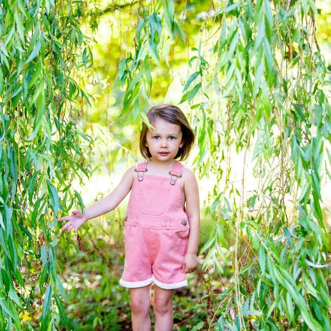 Arizona Short Dungarees, Pink - Overalls - 2