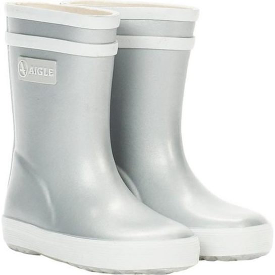 Baby Flac Rain Boot, Silver - Rain Boots - 1