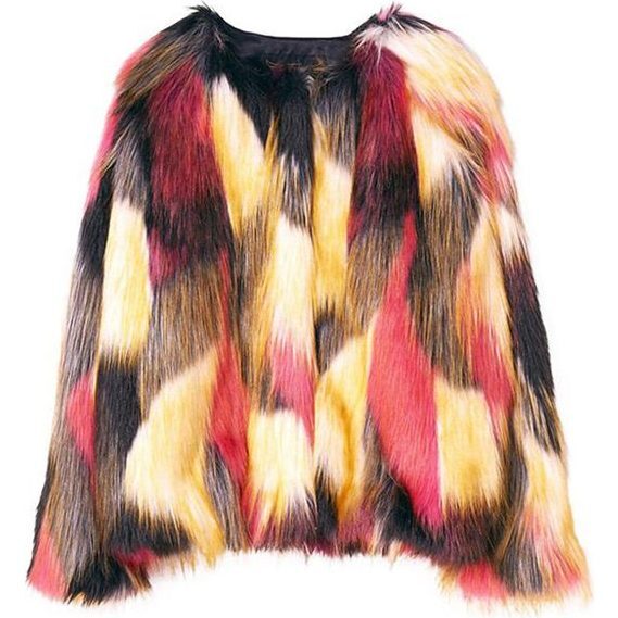 Debbie Faux Fur Jacket, Multicolor - Jackets - 1