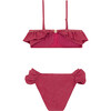 Bali Two Piece Bikini, Raspberry & Gold - Two Pieces - 3