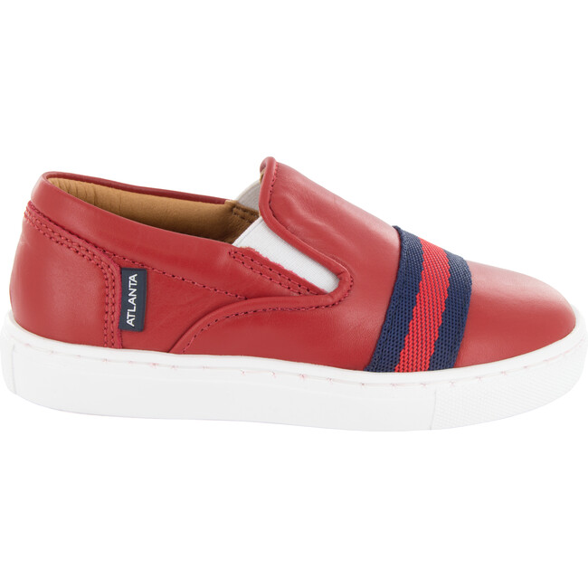 Slip On Sneaker, Red Smooth Leather