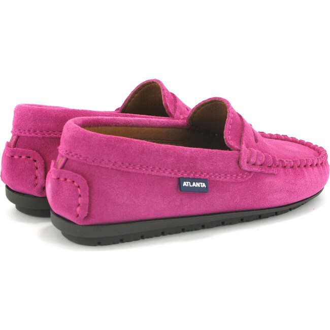 Penny Moccasins in Suede Leather, Fuchsia - Loafers - 4