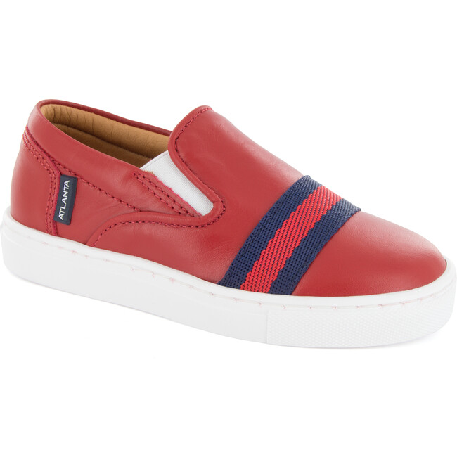 Slip On Sneaker, Red Smooth Leather